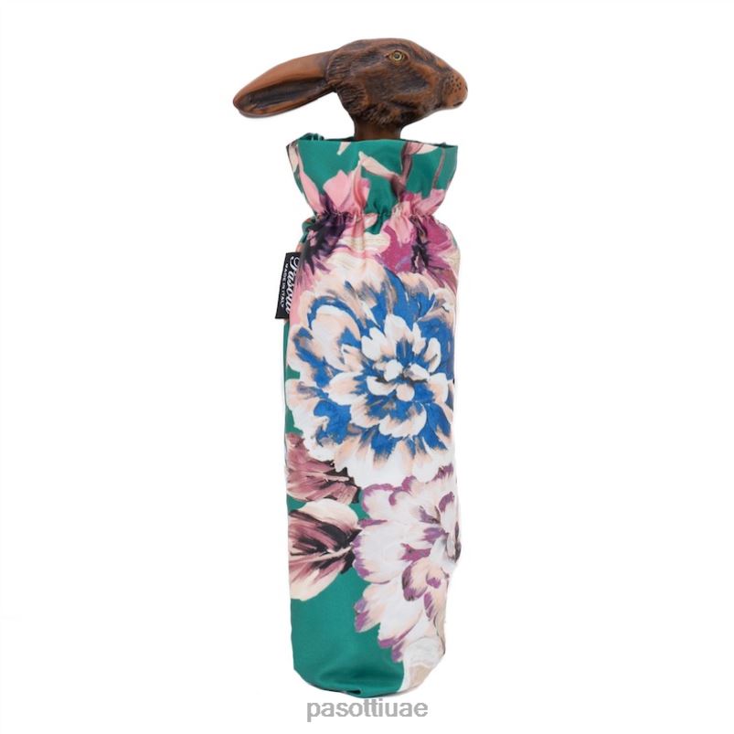 مظلة | 257 9a436-5 113 - مظلة قابلة للطي بمقبض أرنب وطباعة مزهرة PASOTTI Z446V580